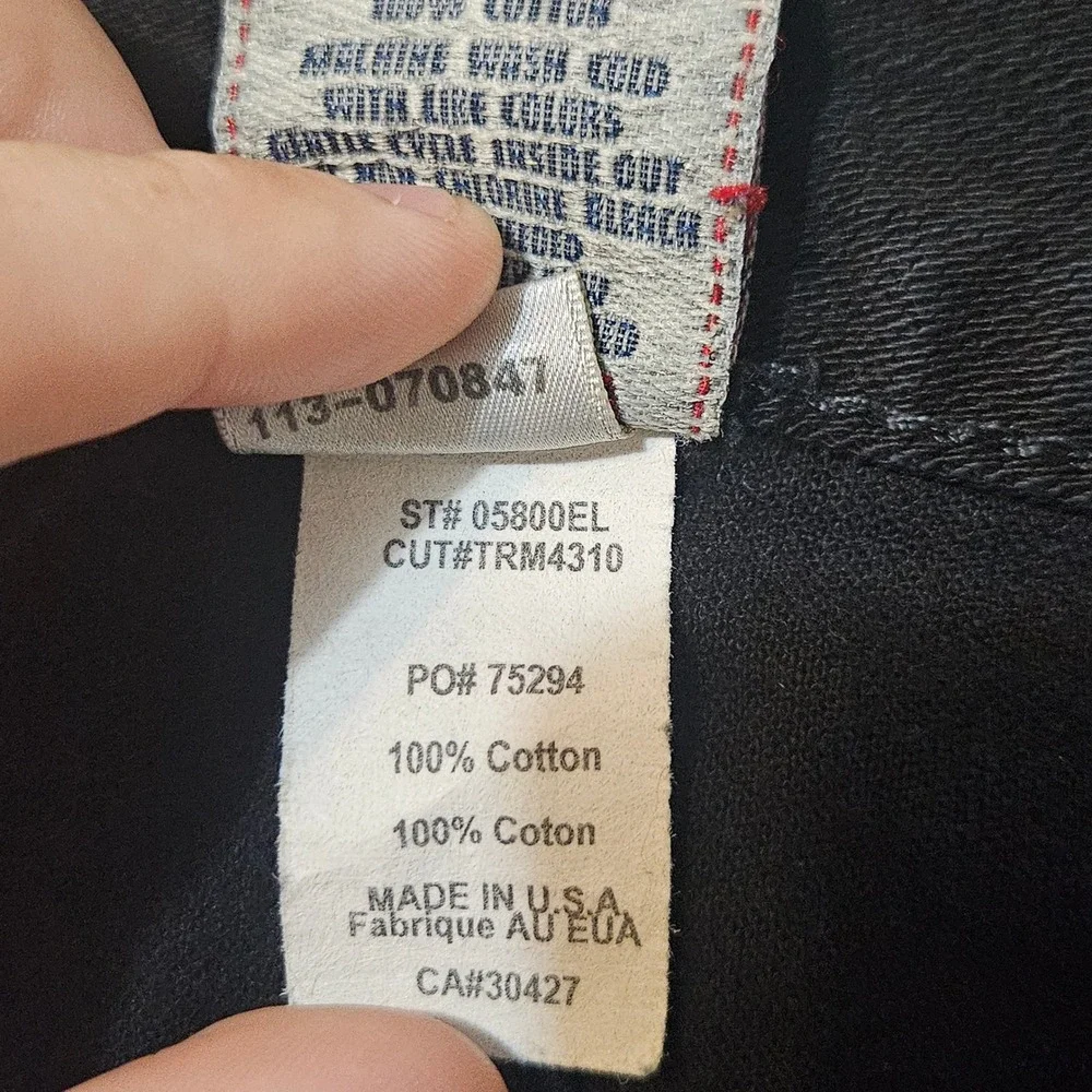 Y2K Bobby True Religion Black Jeans Distressed Made in USA Size 34‎ x 34